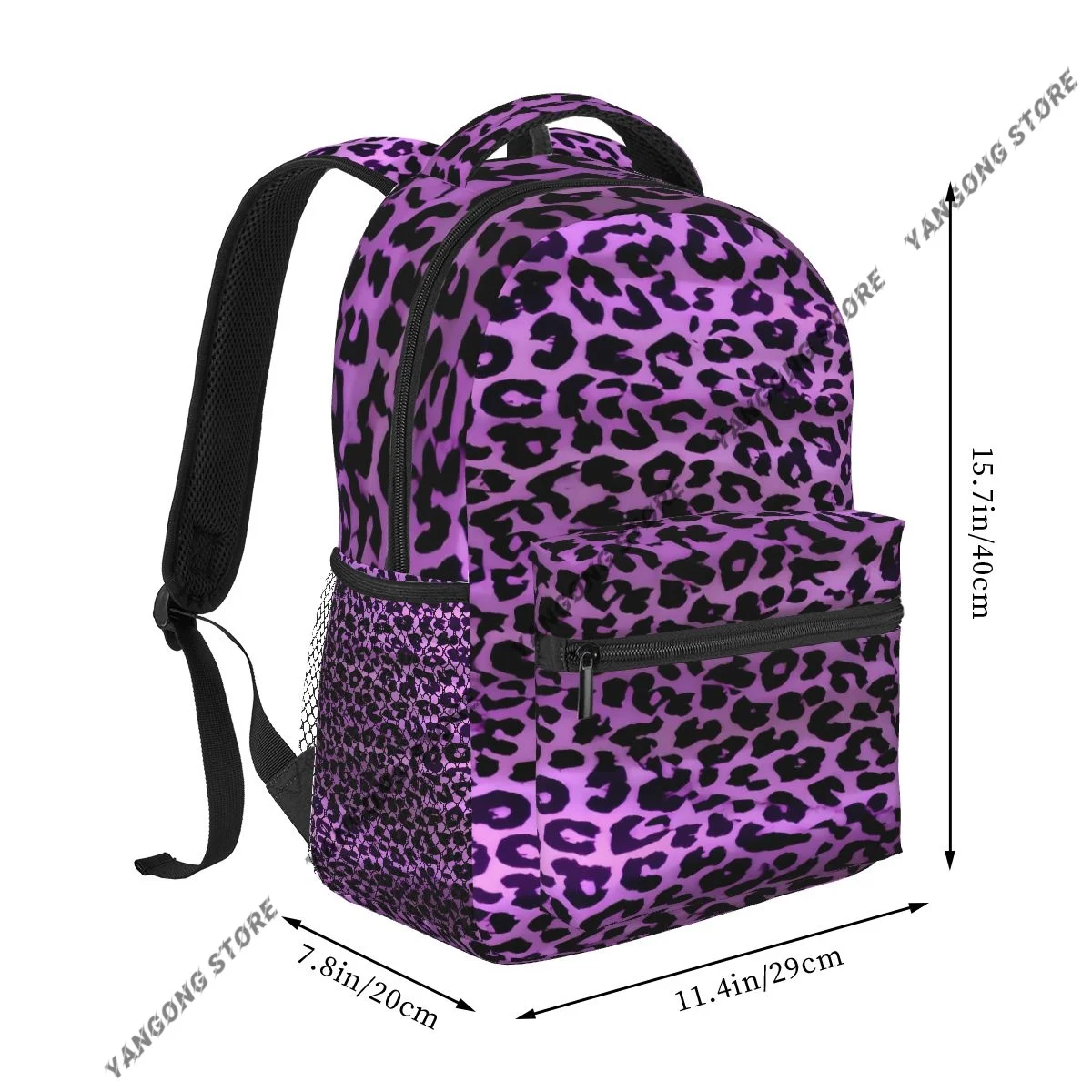 Teenager Bookbag Backpack Travel Bag Purple Leopard Texture Backpack For Laptop School Bags