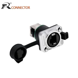 1pc D Type Wall Panel Mount RJ45 Cat5/5e/6 Connector 8p8c Shielded Network Female Socket Industrial RJ45 Male Ethernet Plug