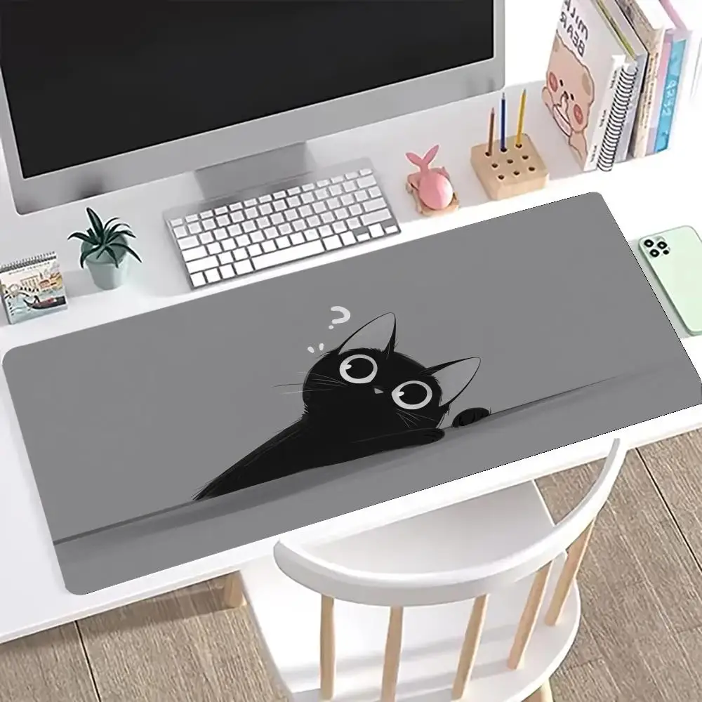 

Большой игровой коврик для мыши с милым котом, коврик для мыши XL, зеленый растительный компьютерный геймерский планшет, коврик для мыши, длинный коврик для мыши XXL 900x400 Play, коврики для мыши