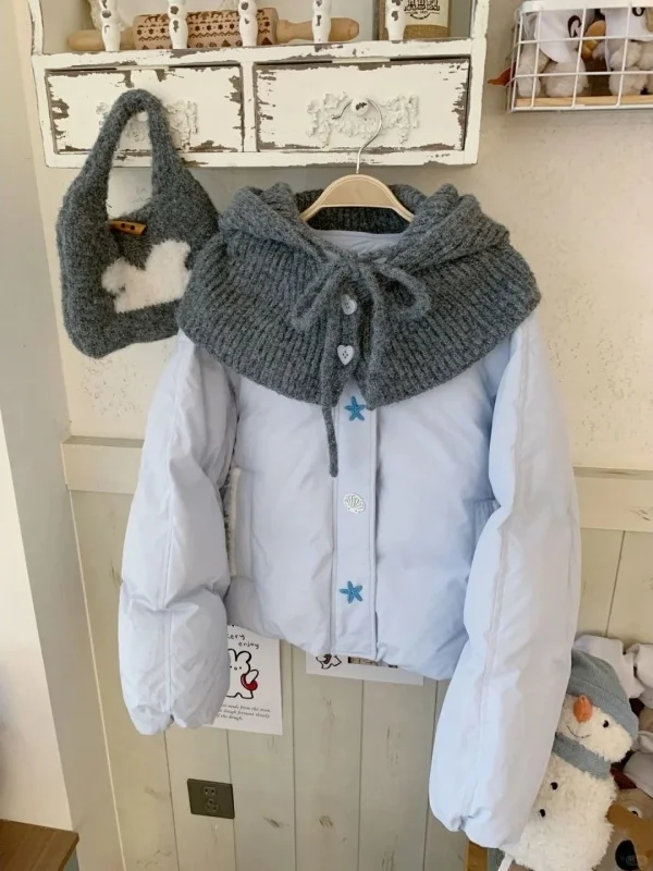 

Женский зимний утепленный жилет Thiened Blue из хлопка с воротником-стойкой и вставками, маленький размер