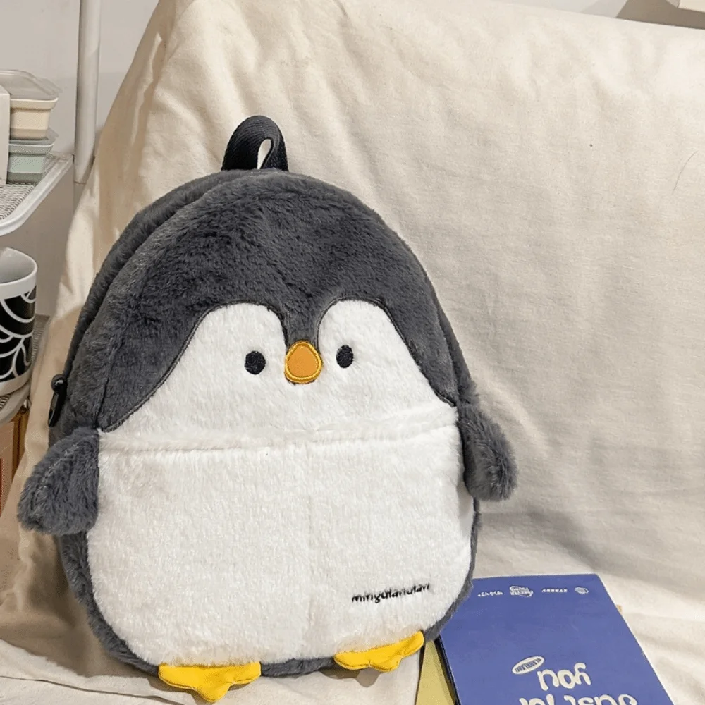 Casual Kawaii Penguin Plush Crossbody Bag Adorable Realistic Look Soft Seal Backpack Fluffy Shark Animal Shoulder Bag Outdoor