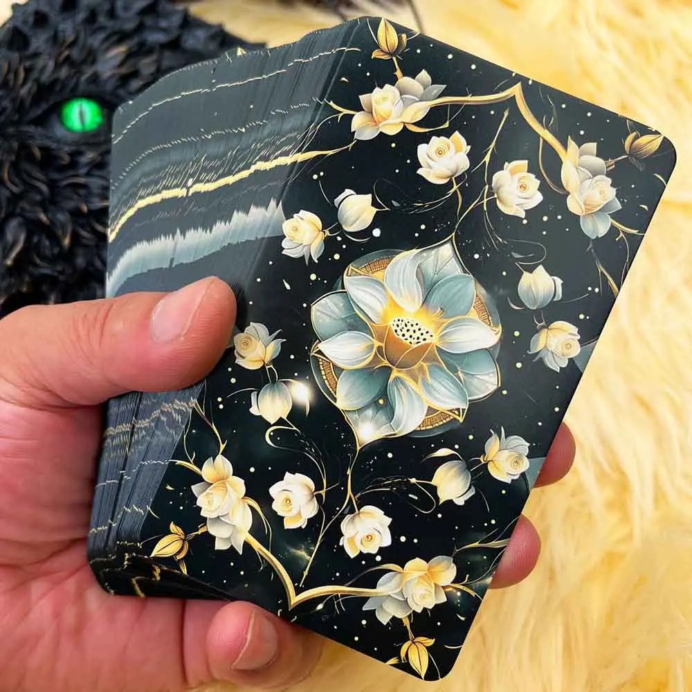﻿ 78pc Set Ethereal Bloom Tarot Cards Deck Trust Flower Theme Paper Tarot Guide Book English Card Game
