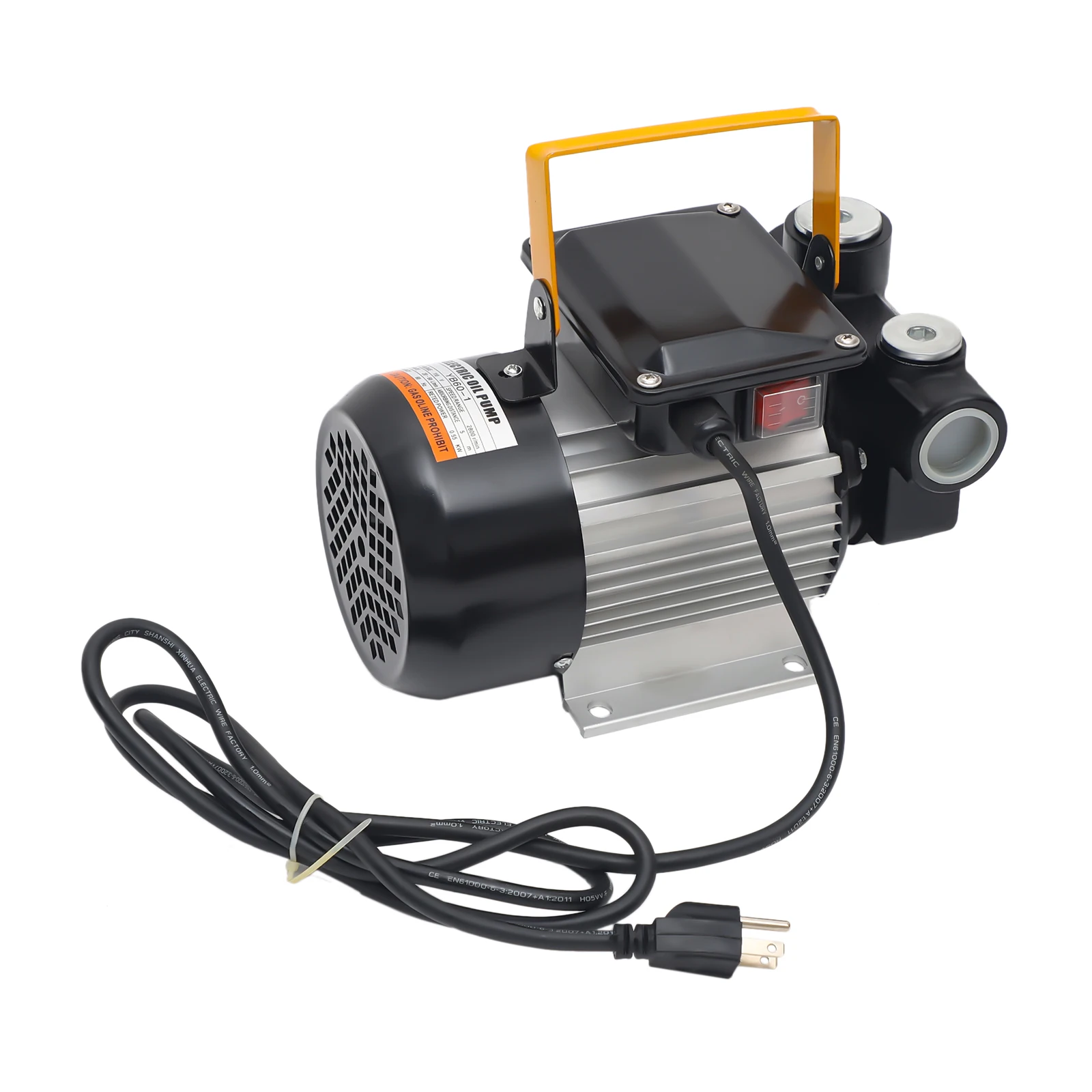 50L/Min / 60L/Min Diesel Fuel Transfer Pump, 12V 200W Suction Pump Kit with Transparent Steel Wire Outlet Hose, Portable Electric Oil Pump for Truck Tractor Excavator Machinery, Home Commercial Farm Industrial Refueling