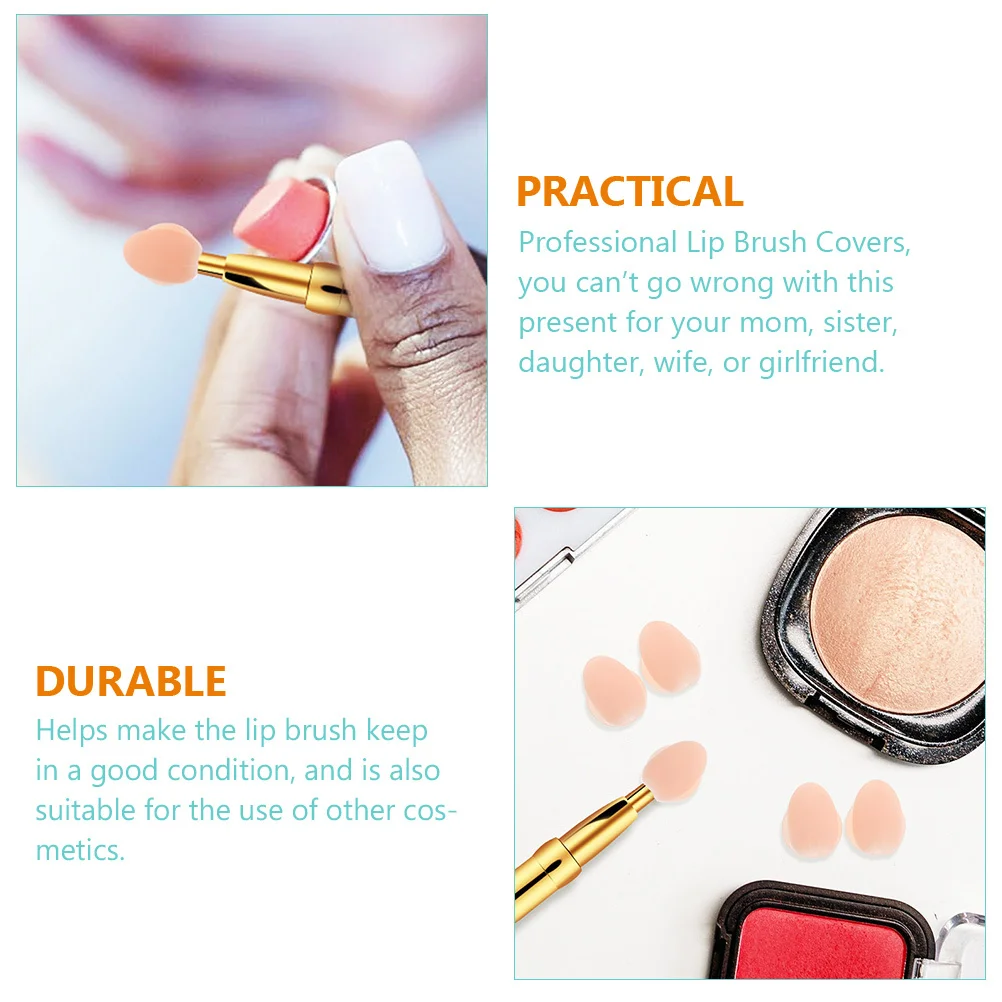 8 個のメイクブラシカバーシリコンリップブラシスリーブ紛失防止防塵キャップ口紅リップグロスアプリケーションストレージ用