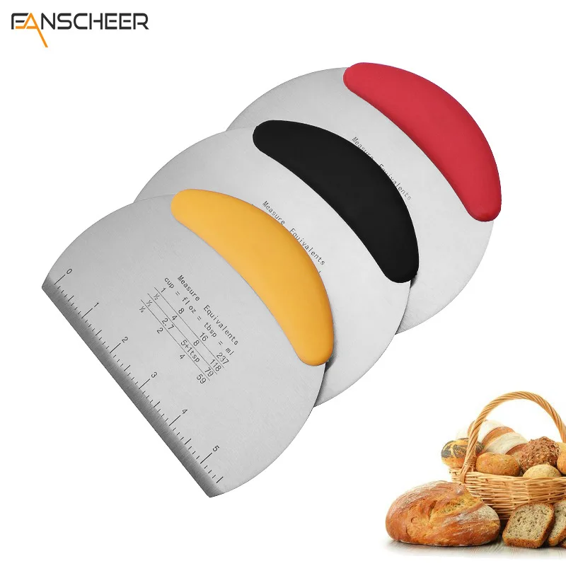 

Stainless steel dough cutter Baking dough knife Scraper Kitchen dough cutter Semi-round flour knife