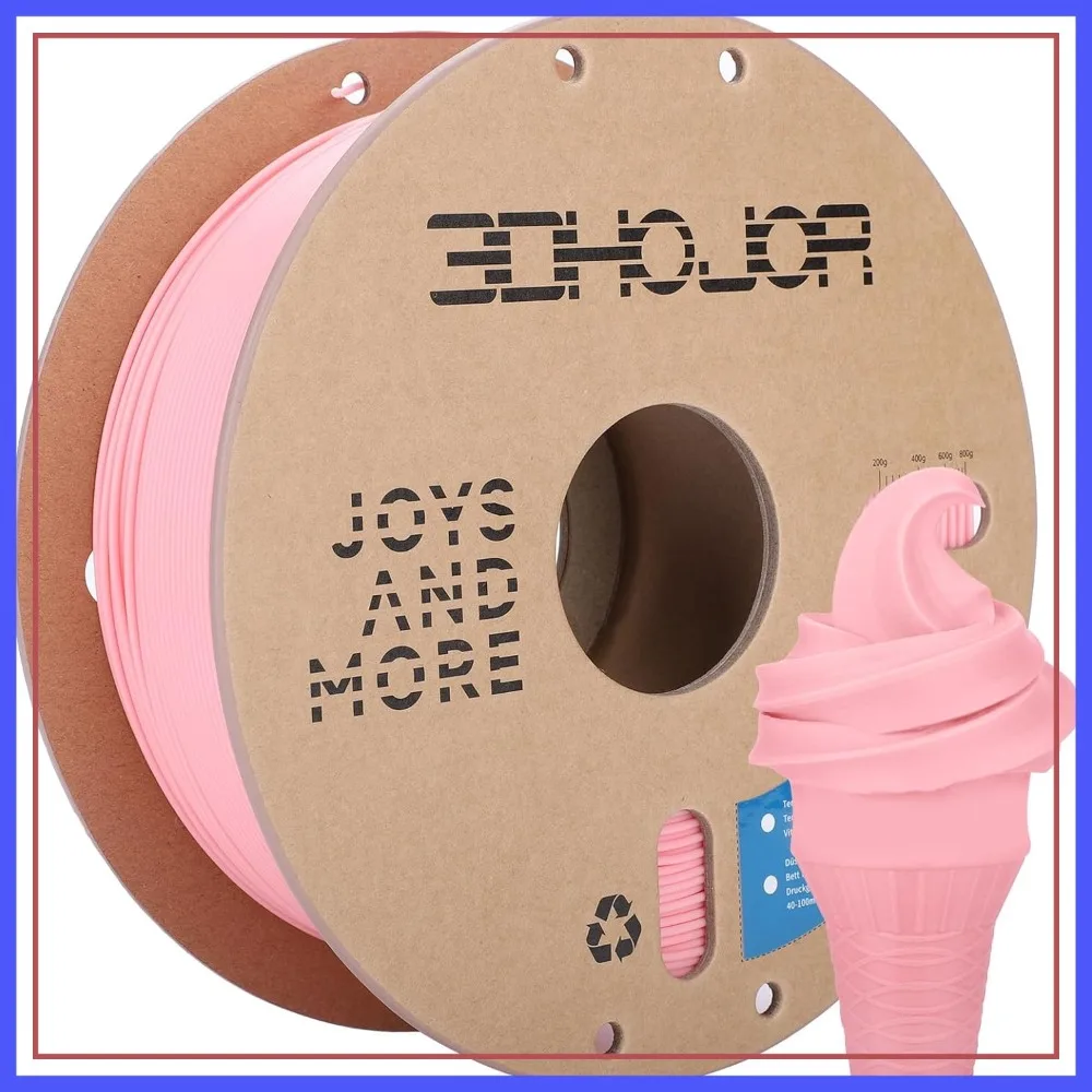 

PLA Pro 3D Printer Filament 1.75mm, Cardboard Spool, Dimensional Accuracy +/-0.03mm, Soft Pink, 1kg
