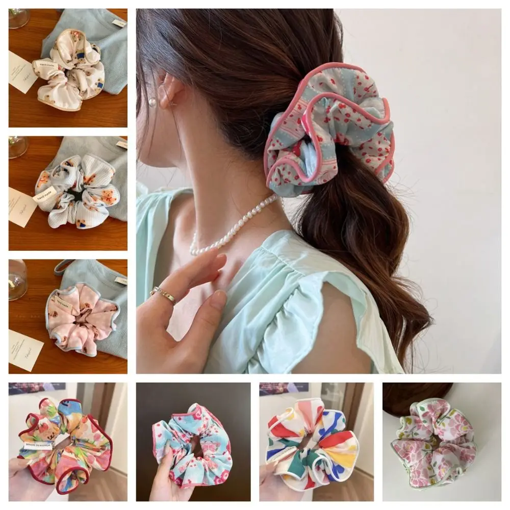 

Korean Style Sweet Scrunchies Trendy Headwear Rubber Band Printing Hair Rope Hair Tie Colorful Bear Ponytail Holder Girl