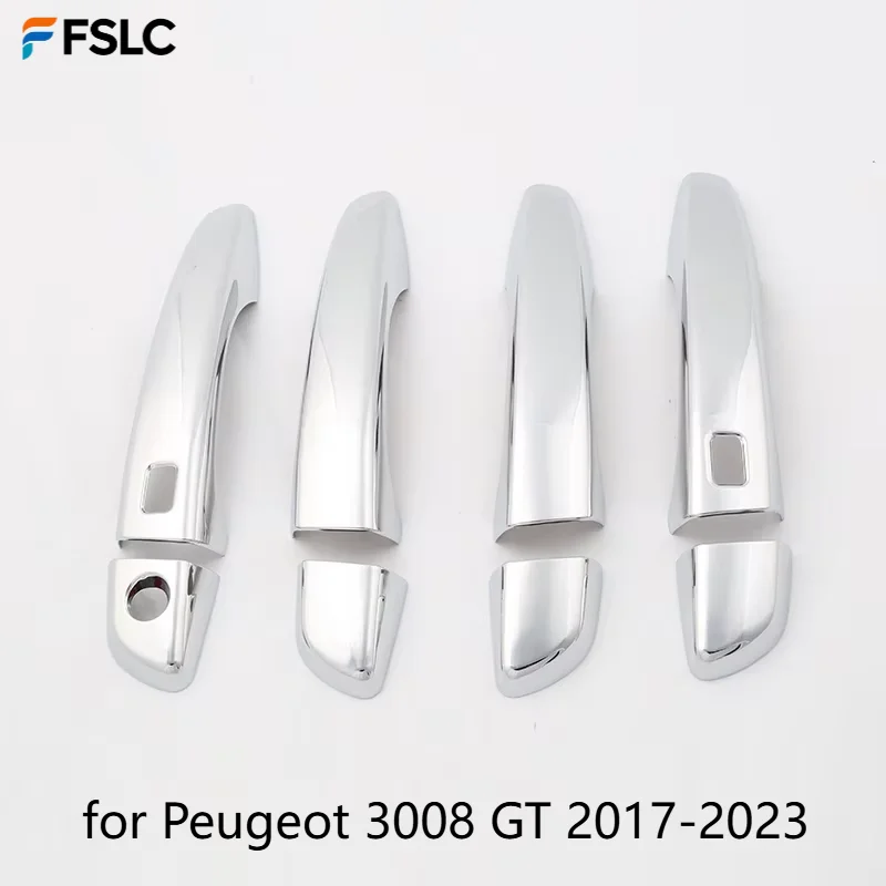 

Genuine Chrome Door Handle Cover + Bowl Protector for Peugeot 3008 GT 2017-2023 Hybrid Car Exterior Accessories