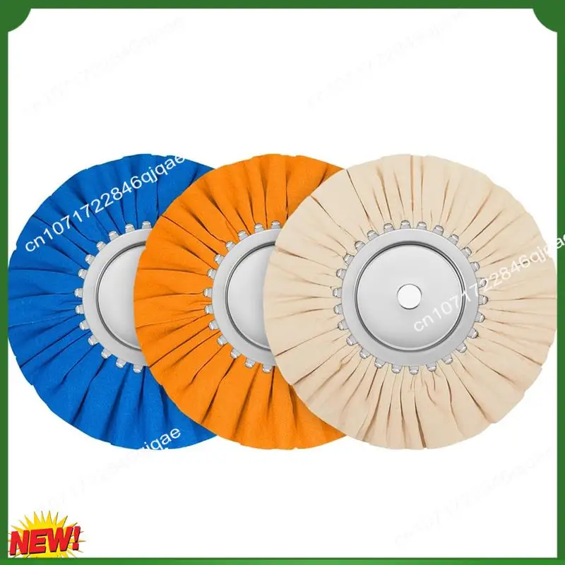 

A48I 6Pcs 8Inch Airway Buffing Wheel Aluminum Wheel Polishing Kit Safe Flange In Diameter 5/8 Inch Arbor For Angle Grinder
