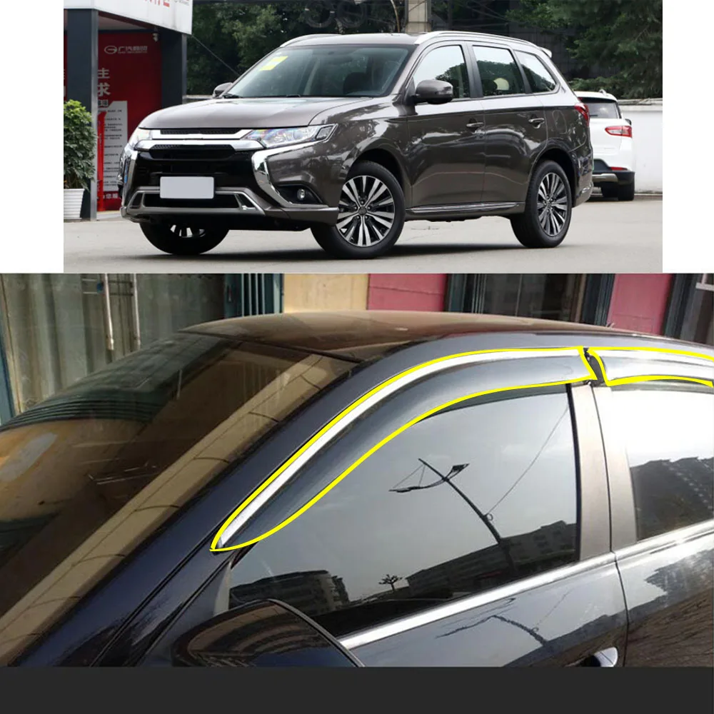 

Car Sticker Plastic Window Glass Wind Visor Rain/Sun Guard Vent For MITSUBISHI Outlander 2013 2014 2015 2016 2017 2018 2019-2021