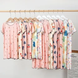 Mother-kids Night Dress Ice Silk Sleepwear for Girls Mother Daughter Matching Clothes Children Pajama Dress Women Nightdress