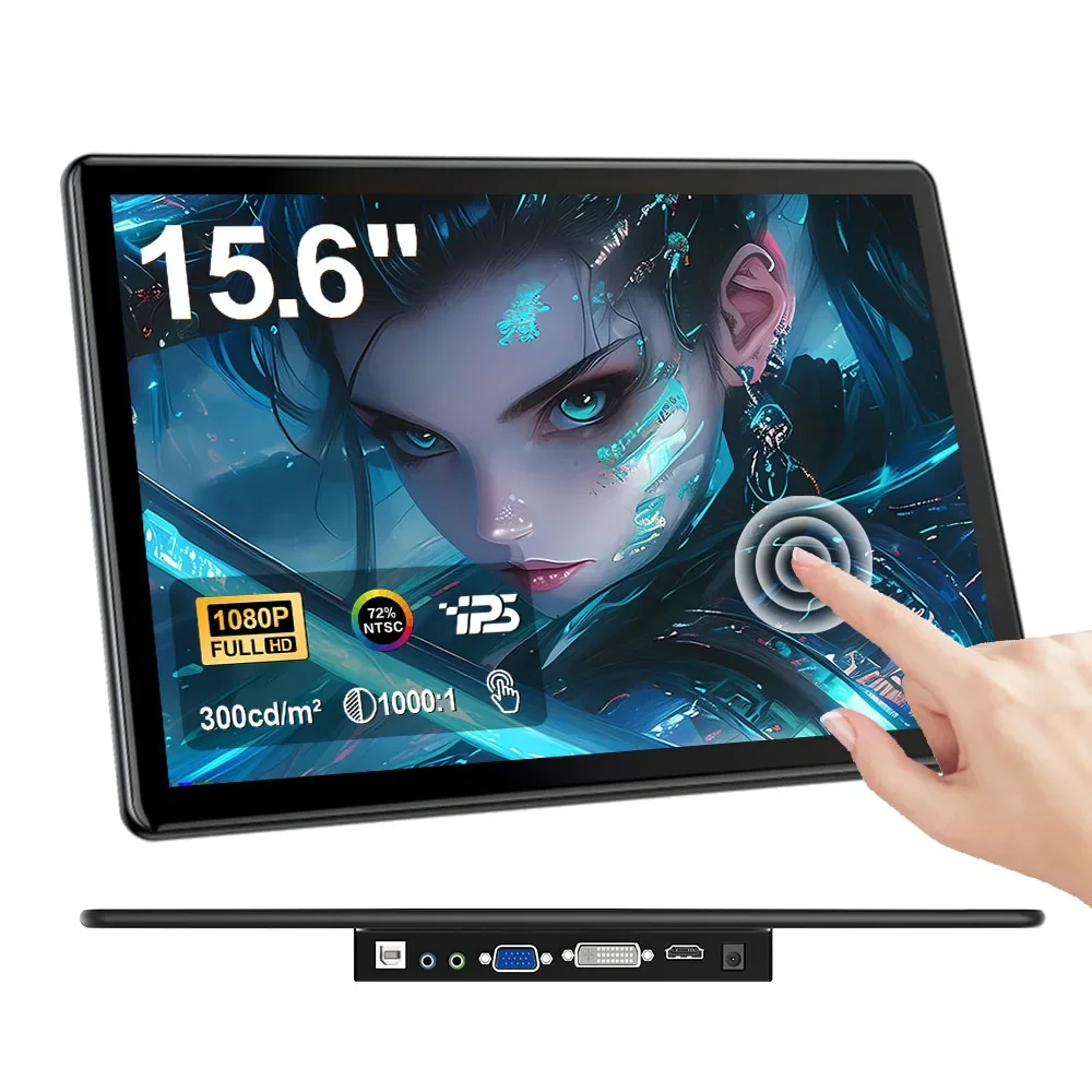 15.6 Portable Monitors 1080P Touch Screen Gaming Displays + VESA 60Hz IPS Monitors For PS5/4/3 Switch Laptop PC Mac Xbox Industrial