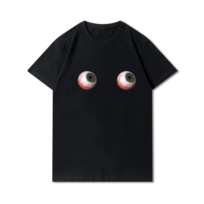 Horror Crazy Eyes Printed T-shirt Unisex Personality Street Hip Hop Short Sleeve T Shirts 3D Print Harajuku Pattern Tee Top New