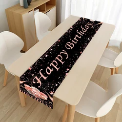 Black Pink Birthday Party Decoration Table Runner 30 40 50 Birthday Happy Birthday Party Decor For Home Anniversary Supplies