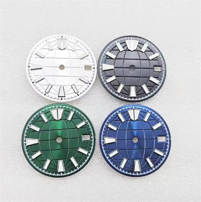 

28.5mm Watch Dial Sun Pattern Grenade Luminous Dial White Green Black Blue Suitable for NH35 NH36 4R36 Movement Watch Accessorie