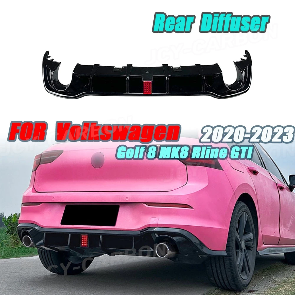 

For Volkswagen Golf 8 MK8 Rline GTI 2020 2021 2022 2023 Rear Bumper Diffuser Lip With Light Auto Para Accessories