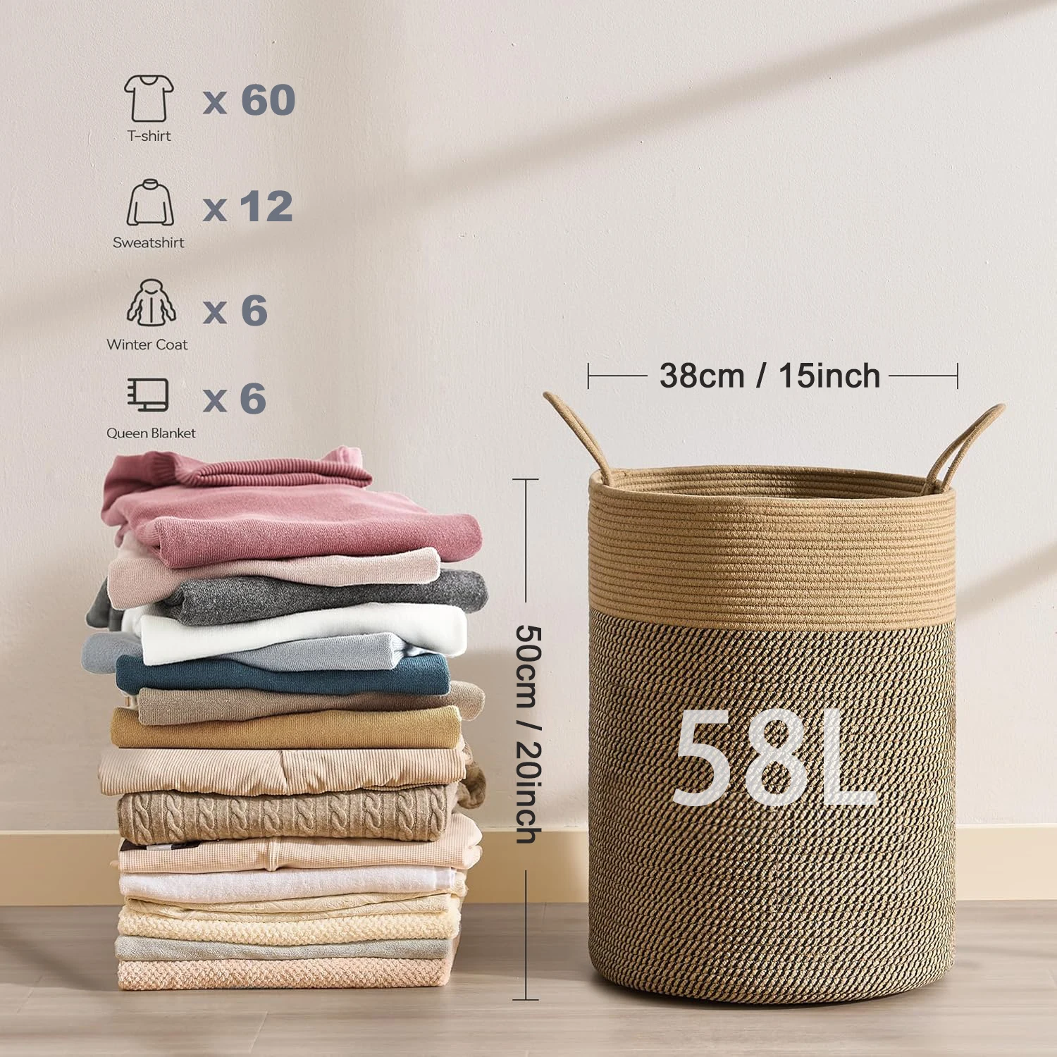Large Storage Basket Tall Wove - Baby Nursery Basket ulasan dan harga