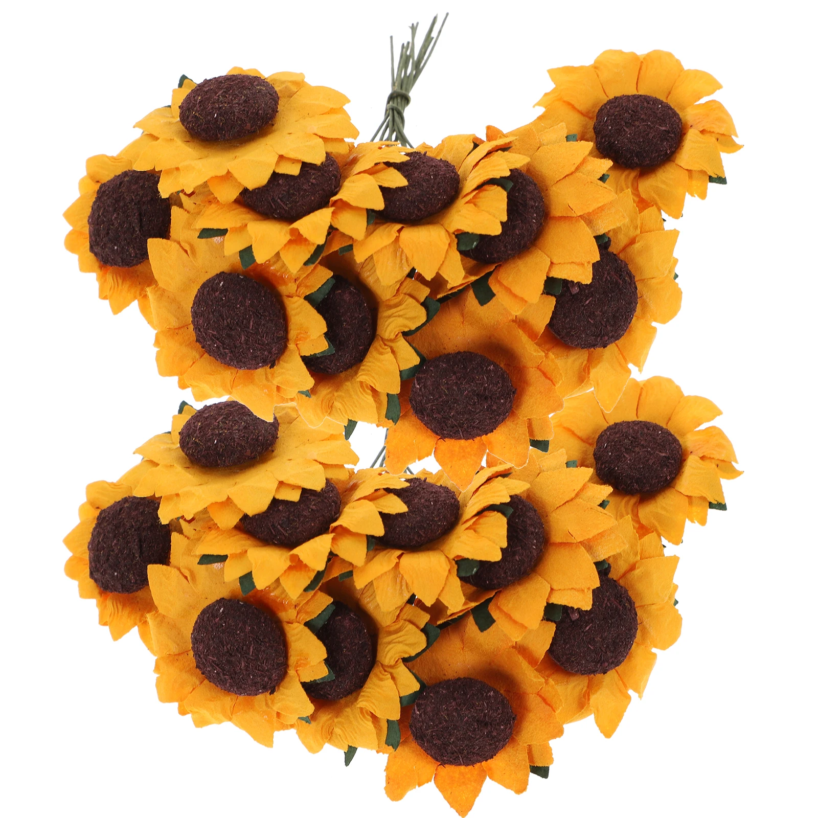

100 Pcs Artificial Sunflower Mini Paper Flowers Petal Wedding Decor Home Office DIY Craft Project Simulation Flower