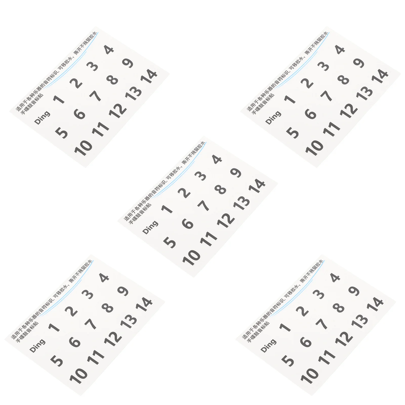 

5 Sheets Handpan Drum Scale Stickers Black Number Note Labels Removable Ethereal Drum Note Decals for Teaching Beginners