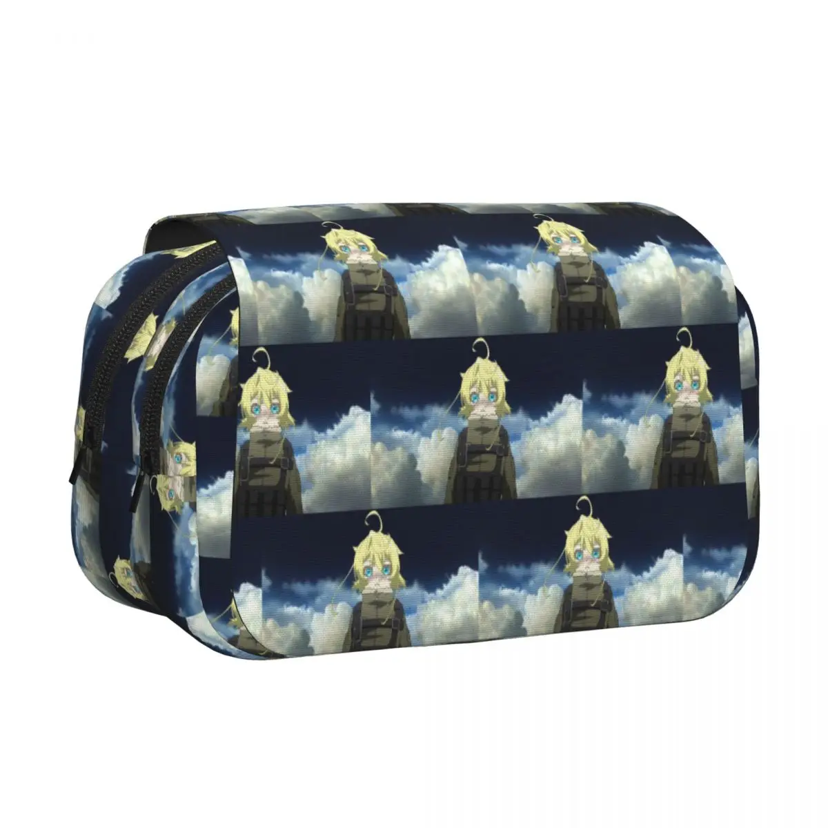 Saga Of Tanya The Evil Anime Pencil Cases Pen Holder Hard Shell Leather Large Capacity Pen Box Pencil Bag for Students Gifts
