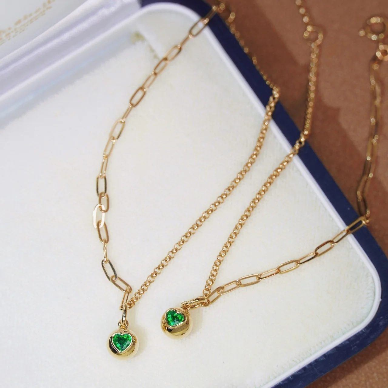 

925 Silver Emerald Necklace Minimalist Green Gems Bazel Setting Pendant Y Shape Chain Choker Solitaire Emerald Ins Fine Jewelry