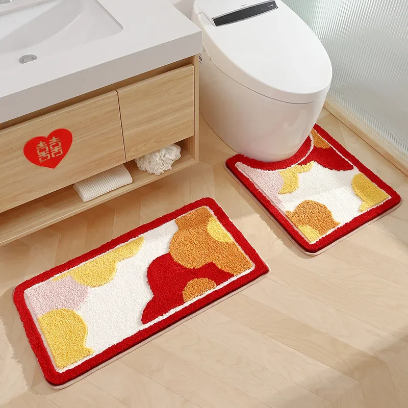 Creative Flower Bath Mat Set High Quality Bathroom Carpet Shower Mat Absorbent Non-slip Entry Door Mat Bedside Rug Kitchen Mat