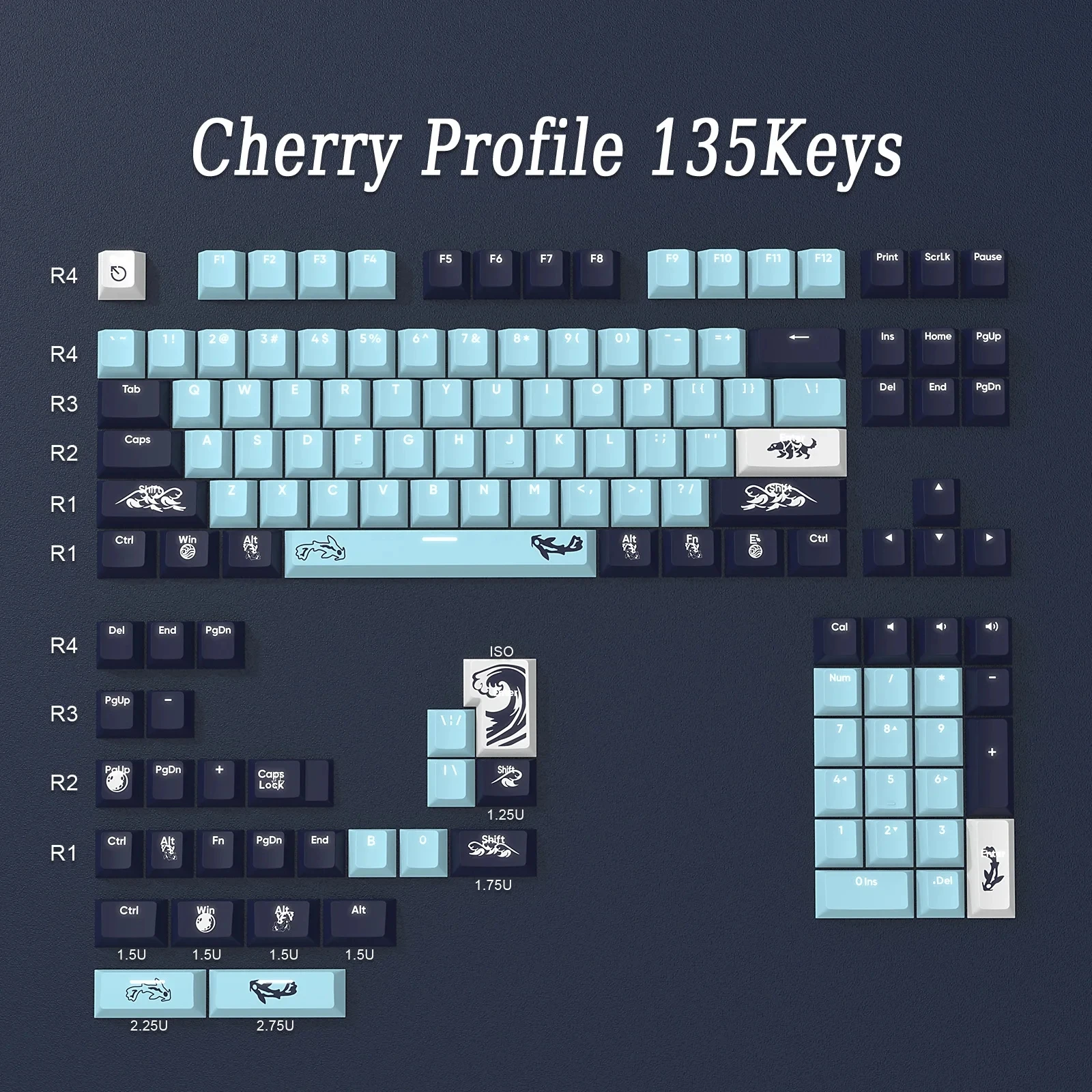 Double Shot PBT Backlight Keycap Custom Dye Sub Cherry Profile Keycaps for Cherry Gateron MX Switches Gaming Keyboard Caps