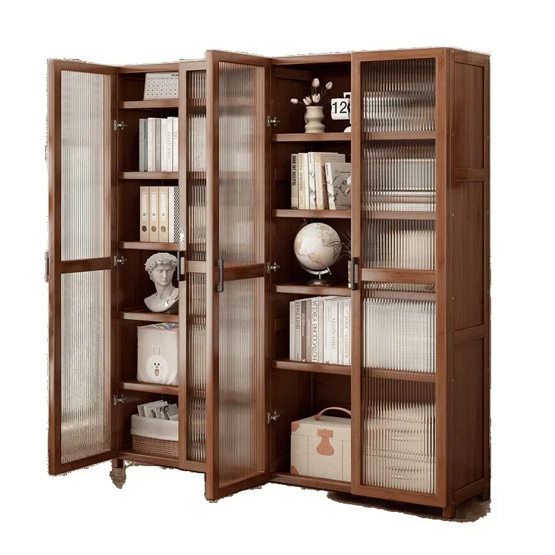 

2025 brand new bookshelf with door household floor shelf, multi-layer children's desktop storage locker bookcase