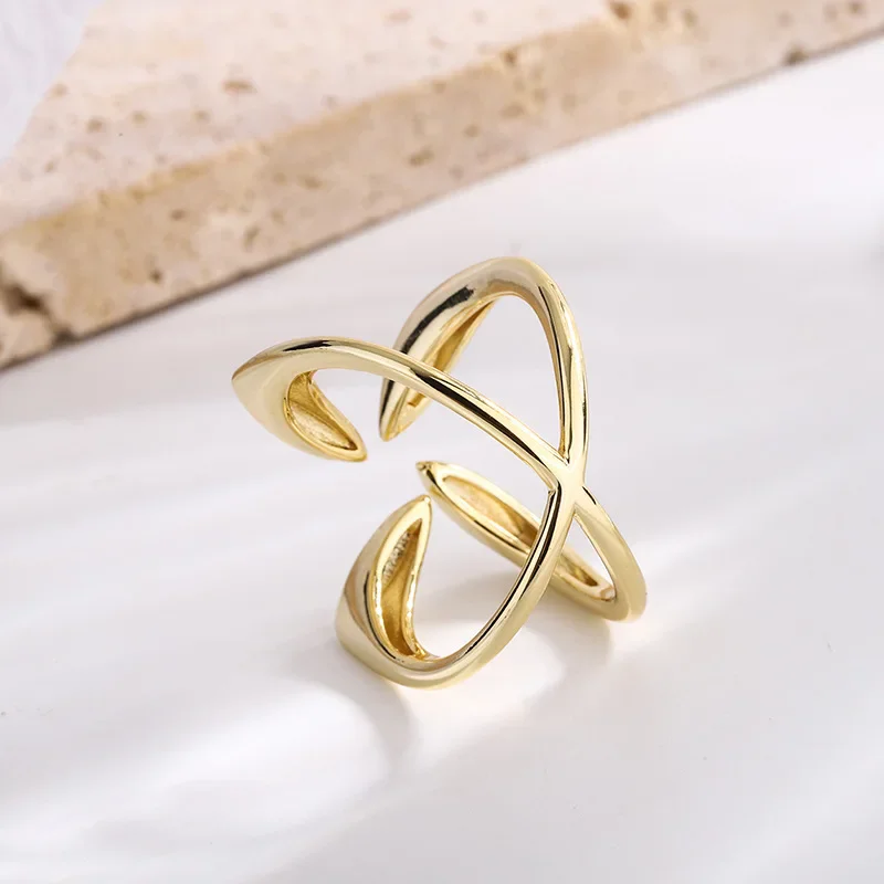 PANGJERY Gold Color Opening Rings for Women Exquisite Simple Temperament INS Fashion Creative Anniversary Jewelry Gifts