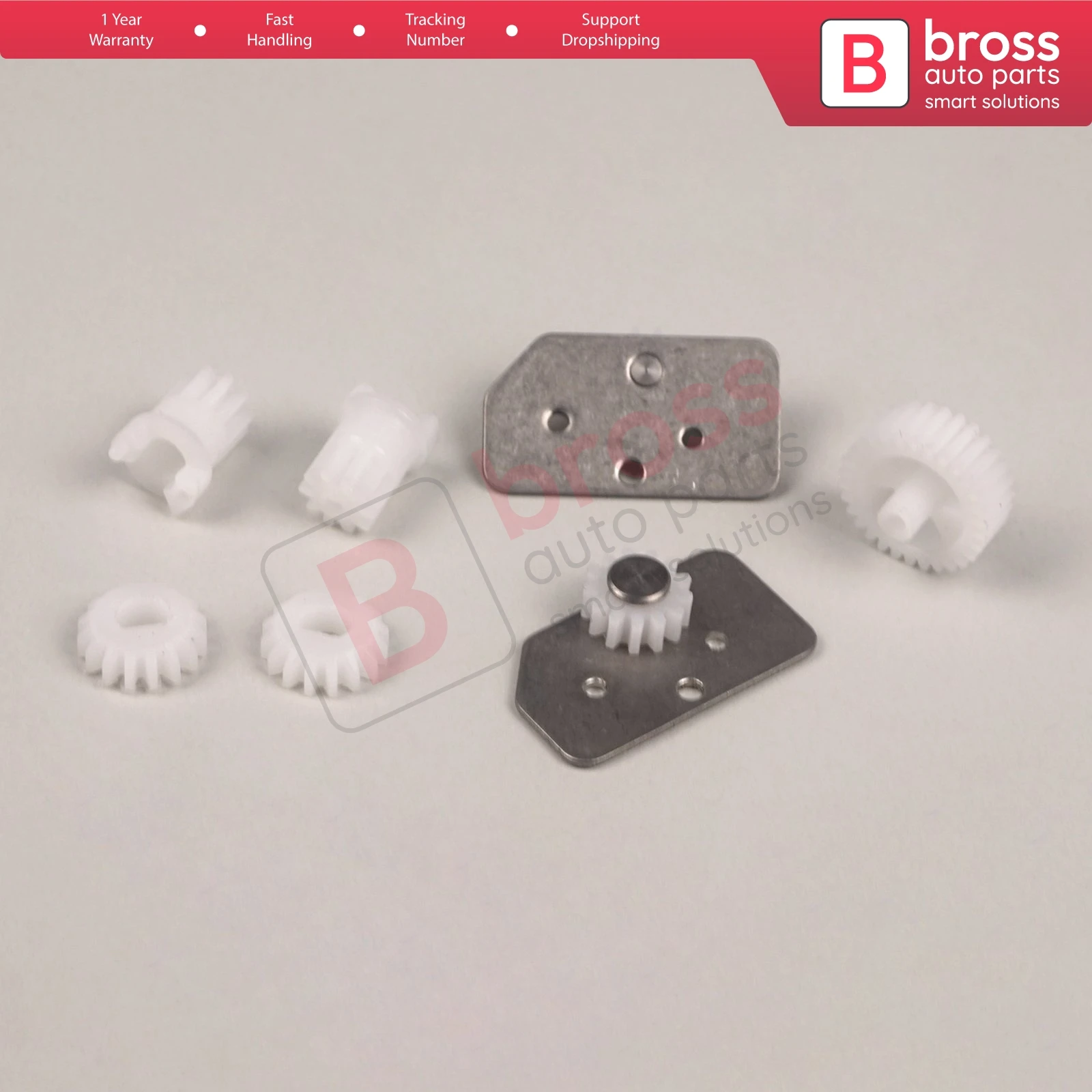 Bross BGE627 Car Side Wing Mirror Repair Gear Set 876101U060, 876201U060 for Hyundai Kia Chevrolet Daewoo Suzuki Buick Dodge