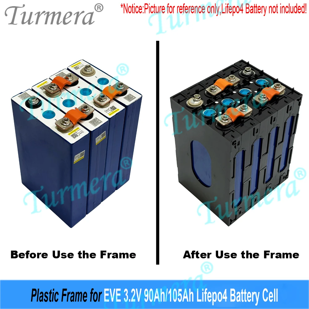 Turmera 12V 24V Ramka na akumulator z trudnopalnego tworzywa ABS PC z zatrzaskami do użytku z ognioodpornymi ogniwo Lifepo4 CATL EVE 280Ah 320Ah 105Ah — zdjęcie produktu 5