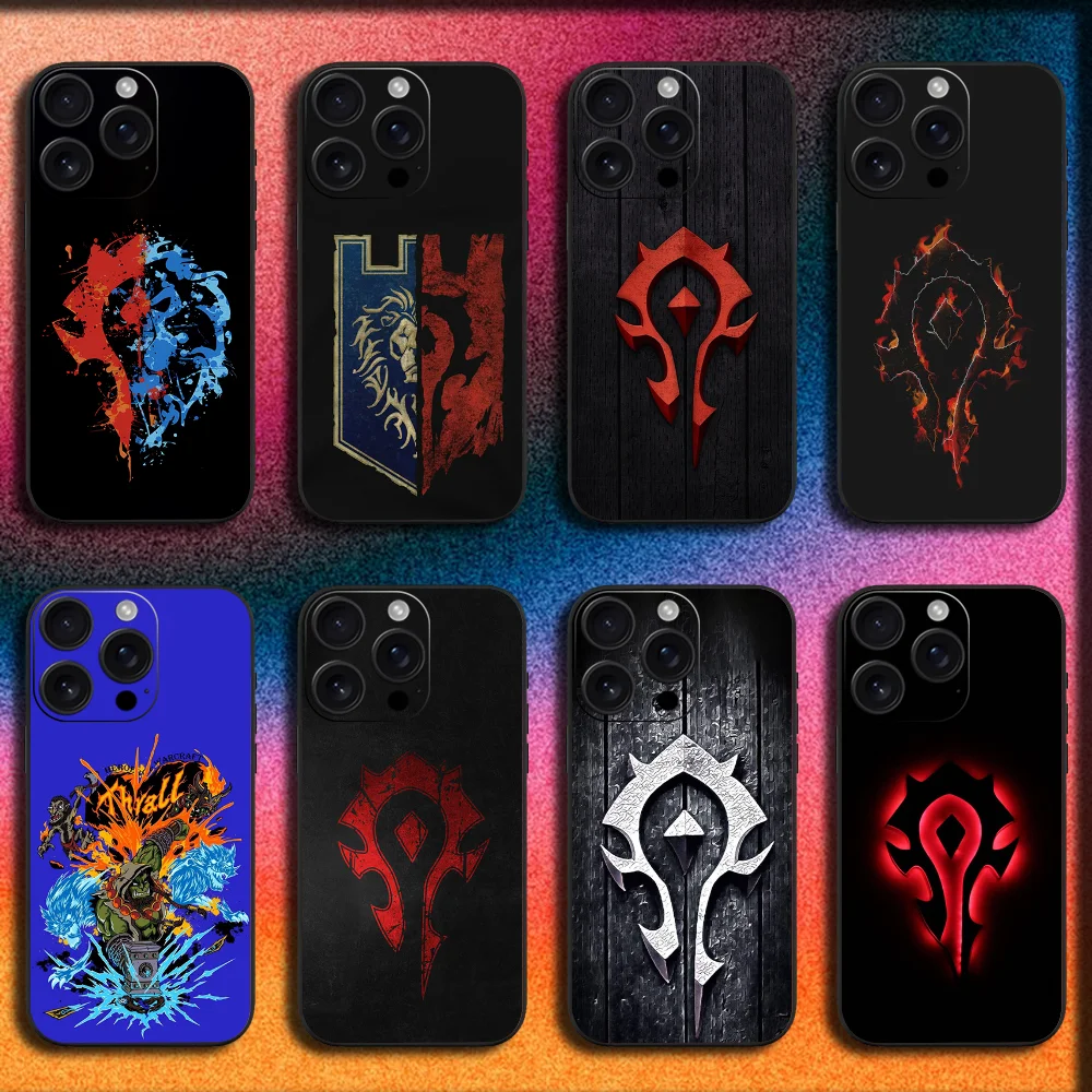 

LOGO World Of W-Warcraft Phone Case For iPhone 16,15,14,13,12,11,Pro,XS,Max,XR,Plus,E,Mini Soft Black Cover