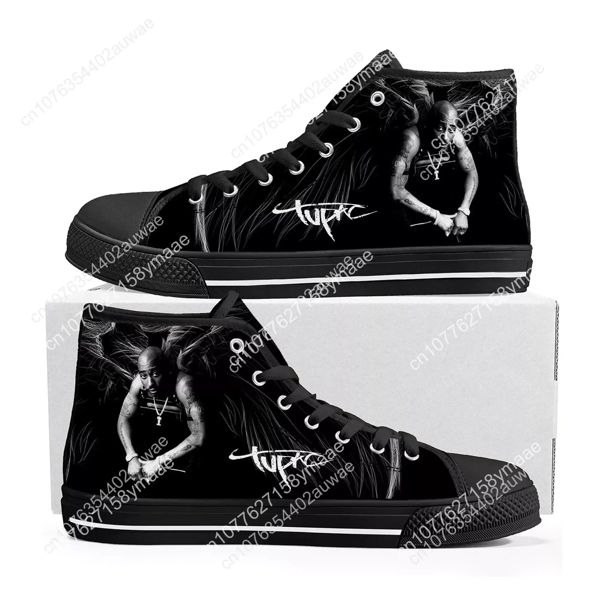 Tupac 2pac Fashion Unisex High Top Shoes High Quality Sneakers Men Women Teenager Canvas Sneaker Casual Couple Shoes Custom Shoe