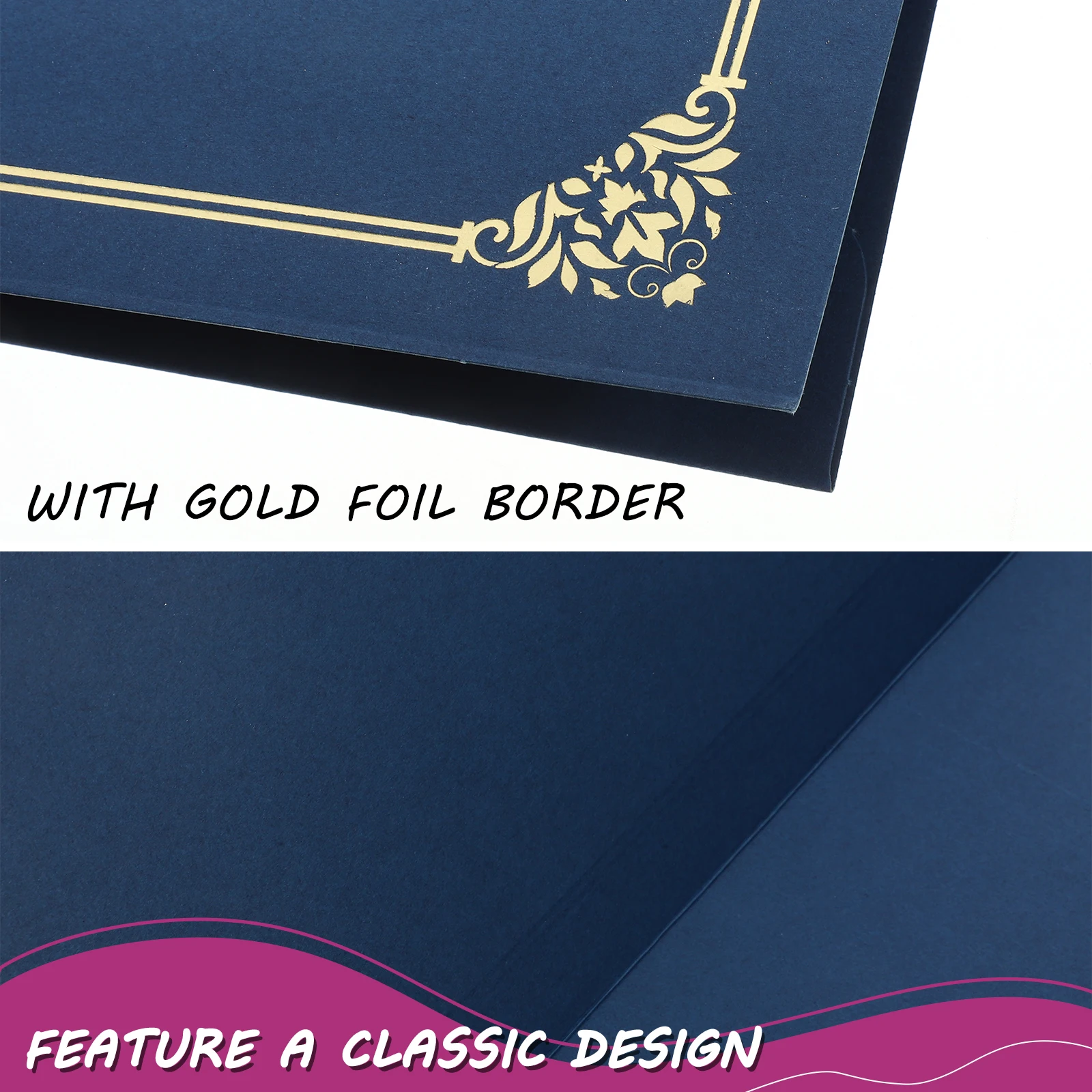 

10pcs Certificate Cover 12.5x9.8 Inch Gold Foil Frame Paper Award Graduation Document Holder-envelope