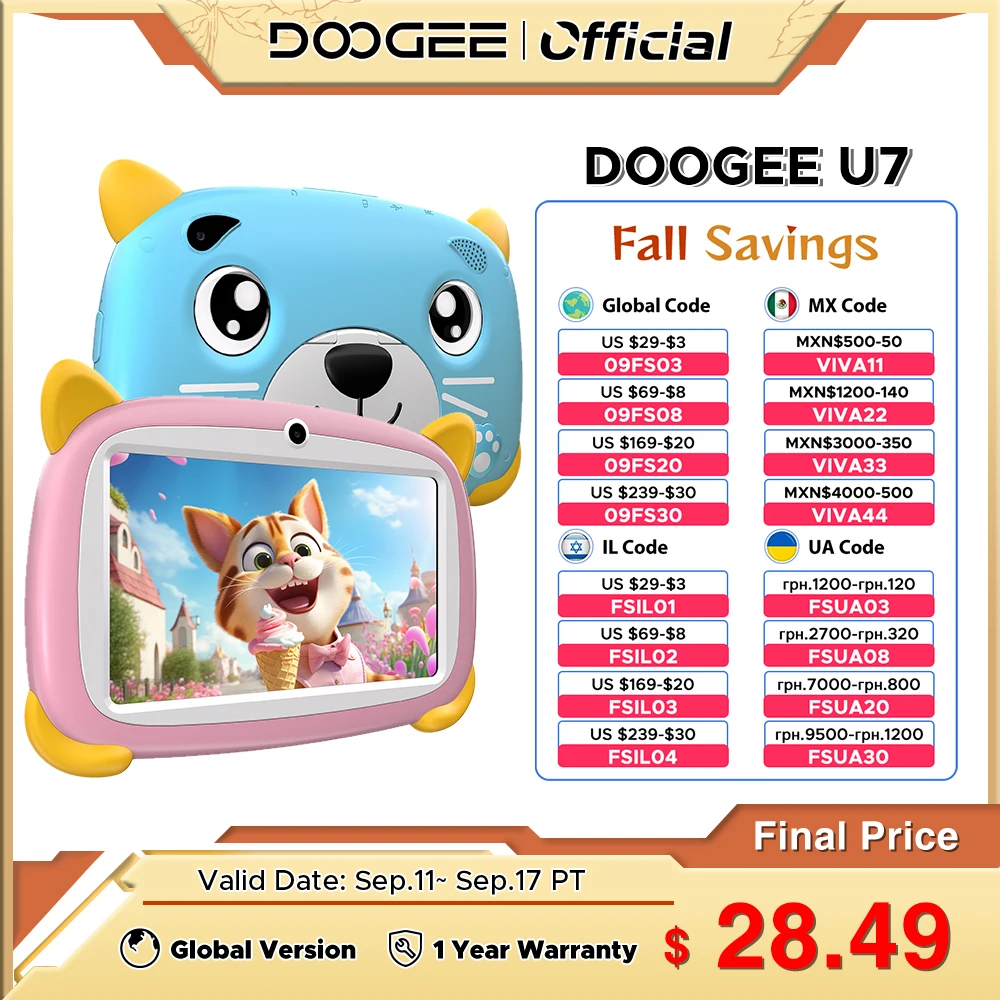 DOOGEE U7 Kids Tablet 7
