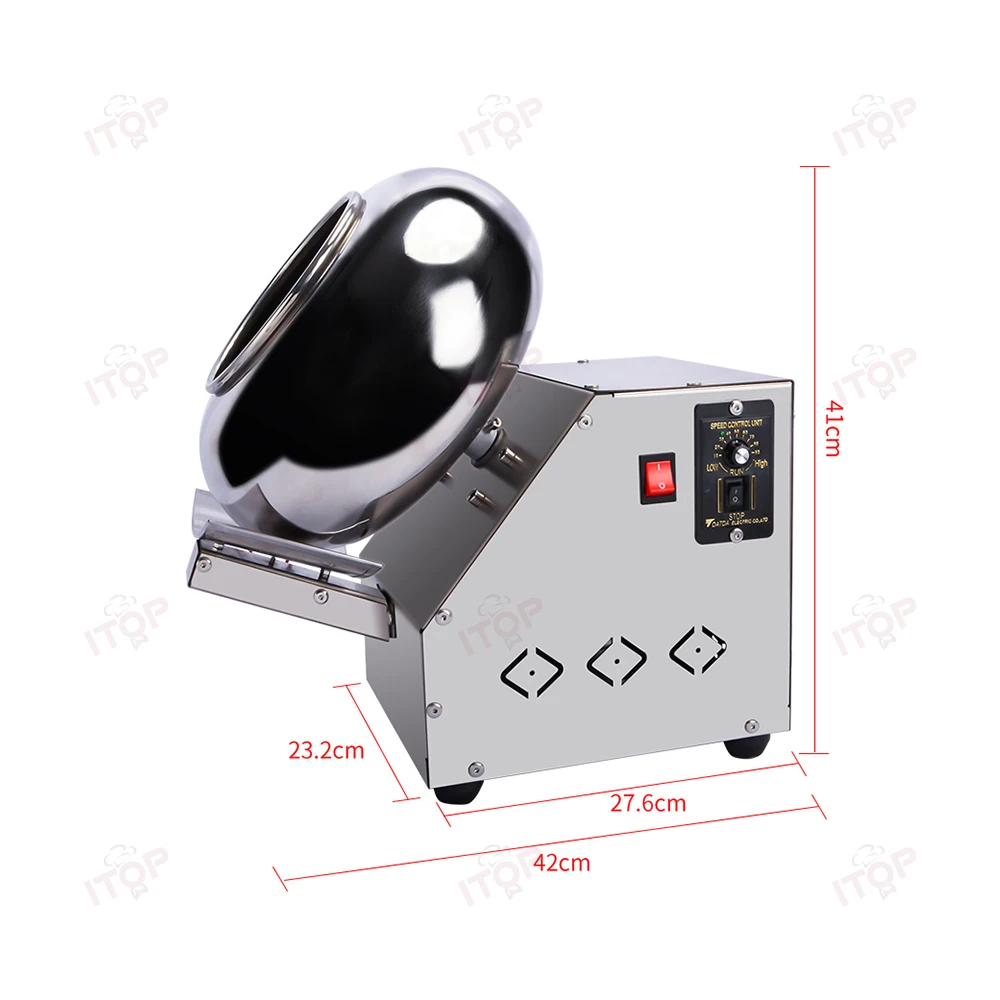 ITOP 40cm Roller Chocolate Ball Maker Chocolate Coating Machine Chocolate Icing Machine Polishing/Rounding/Coating/Drying Maker