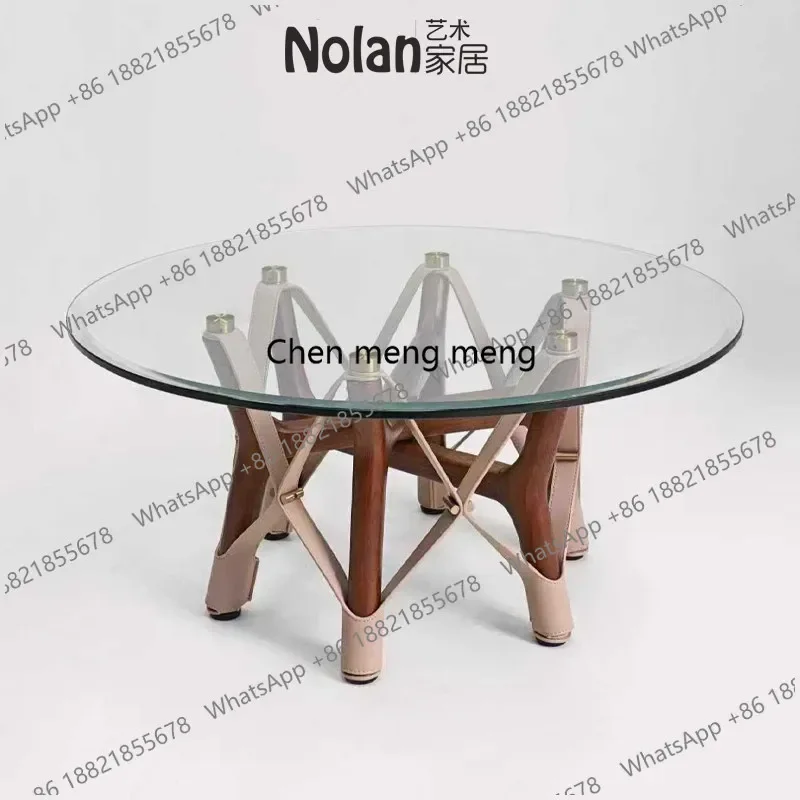 

Новинка: Ретро-столик из массива дерева для небольшой квартиры, балкона или гостиной, круглый стеклянный кофейный столик, креативный столик из ясеня.