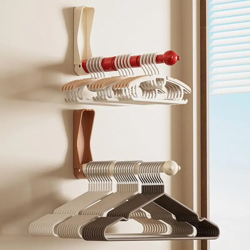 Easy Install No Drill Clothes Hanger Organizer Space Saver 360 Rotating Rack for Home Balcony Wardrobe Storage