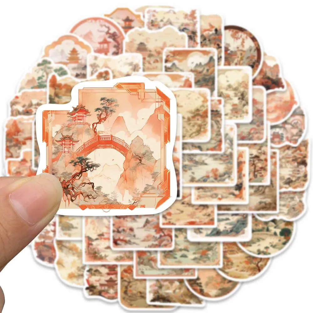 10/30/50 PIÈCES Dessin Animé Style Rétro Peinture De Paysage Autocollants BRICOLAGE Voyage Bagages Guitare Réfrigérateur Ordinateur Portable Graffiti Autocollant Enfants Autocollants