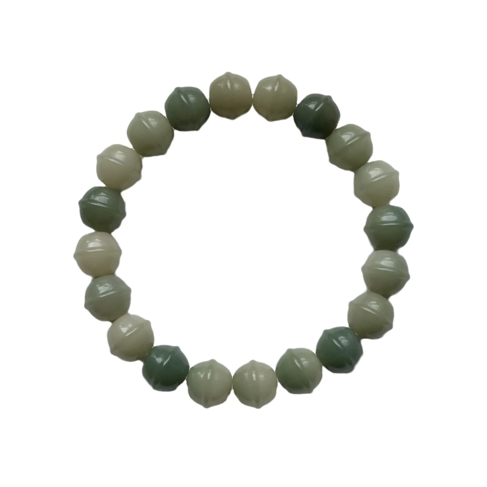 Natural Carved Macaron Bell Bodhi Root Bracelet Student Cultural Play Smooth Touch Mala Festival Gift