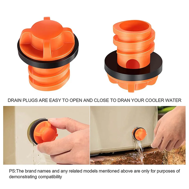 대부분의 Rotomolded 쿨러와 호환되는 ABNO-쿨러 드레인 플러그 교체, 누출 방지 디자인의 소형 드레인 플러그 4Pcs