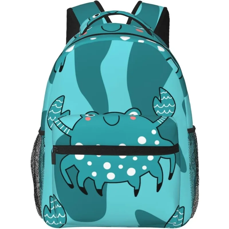 

laptop bag back to school Cartoon Crab Lightweight Laptop Backpack Lightweight Multipurpose Travel Casual Daypack Unisex College