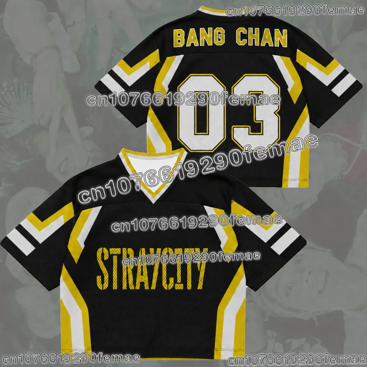 Hot Sale STRAYKIDS World Tour Concert V Neck Jersey T Shirt K-pop Fan Collection FELIX Style Short Sleeve Kids Adults Men Women