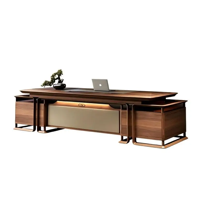 New Chinese-style North American black walnut boss table, general manager's office desk and chairs, chairperson's office,