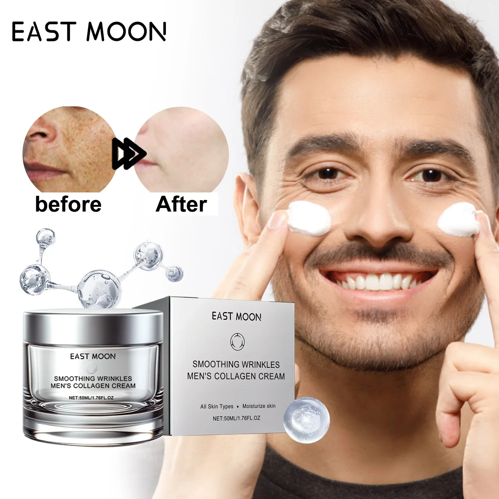 Collagen Anti Wrinkle Cream Remove Wrinkles Firming Lifting Fade Fine Lines Oil Control Puffiness Brightening Men Facial Cream