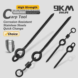 Carp Fishing Boilie Screw with Swivel Fishing Bait Screw 30~60Pcs Carp Rig Fishing Terminal Tackle Stainless Steels Matte Black