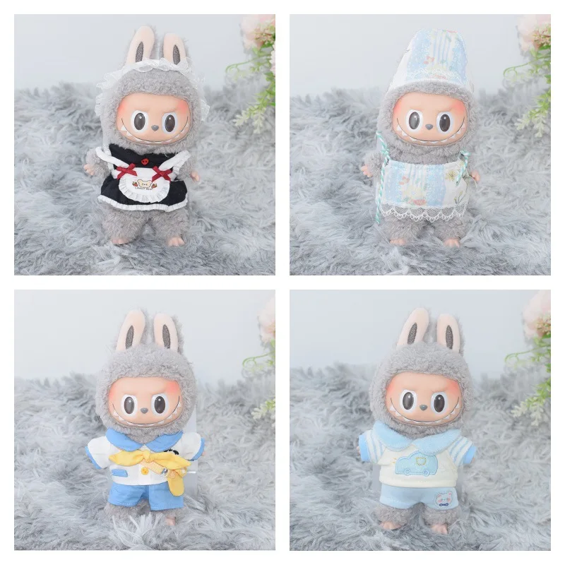 

15cm/17cm Labubu I II Doll Clothes Sports Set Dress Sitting Party Plush Doll Clothes Accessories
