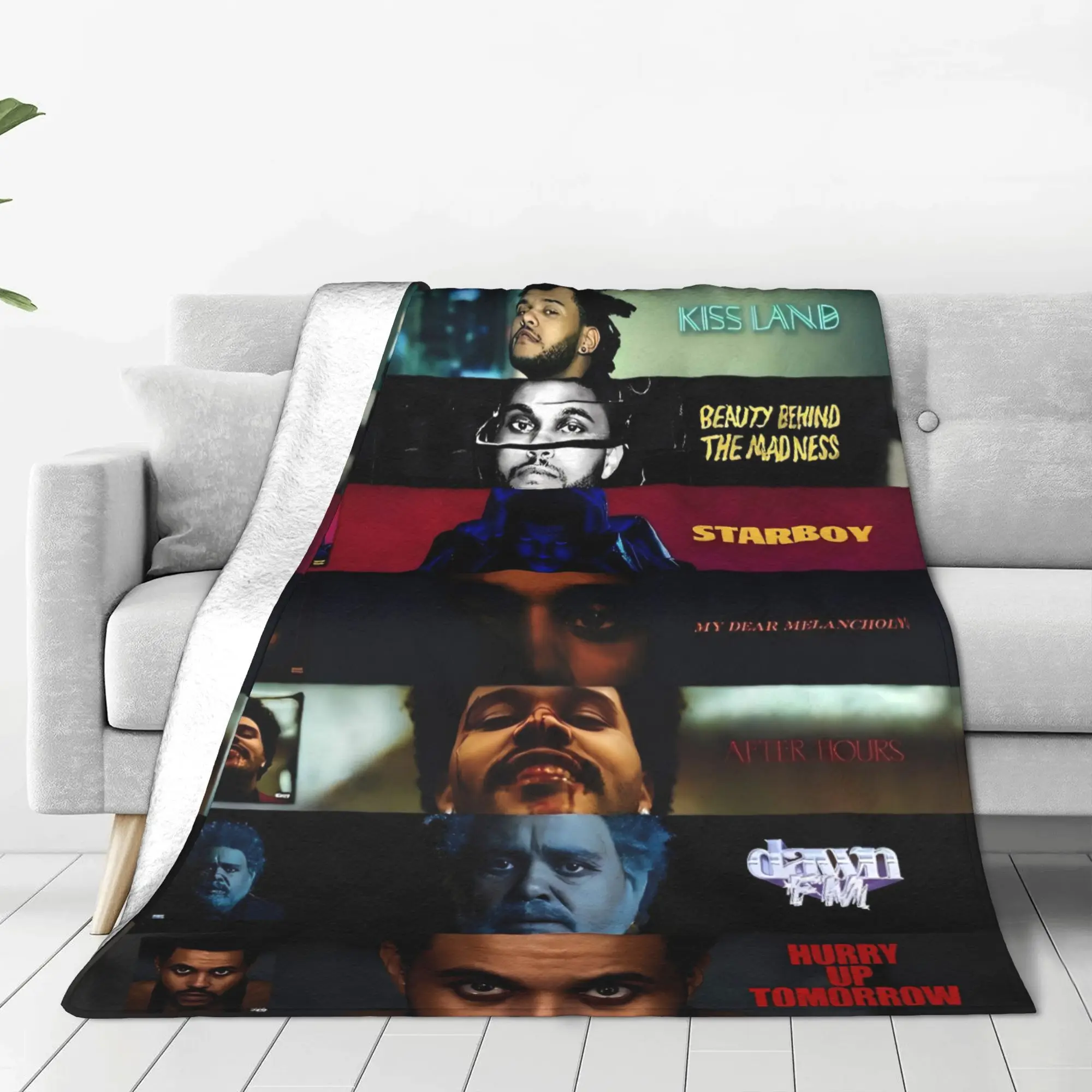 The Weeknds Rapper Singer Warm Blanket  Picnic Plush Bedding Throws Aesthetic Couch Chair Flannel Bedspread Sofa Bed Cover