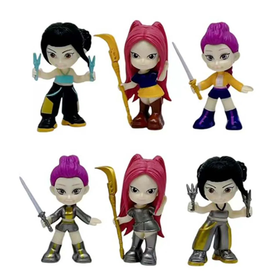 Hot Kpop Demon Hunters Anime Figure jouets mignon PVC boîte aveugle articulations figurine modèle poupées enfants anniversaire décoration jouet cadeaux