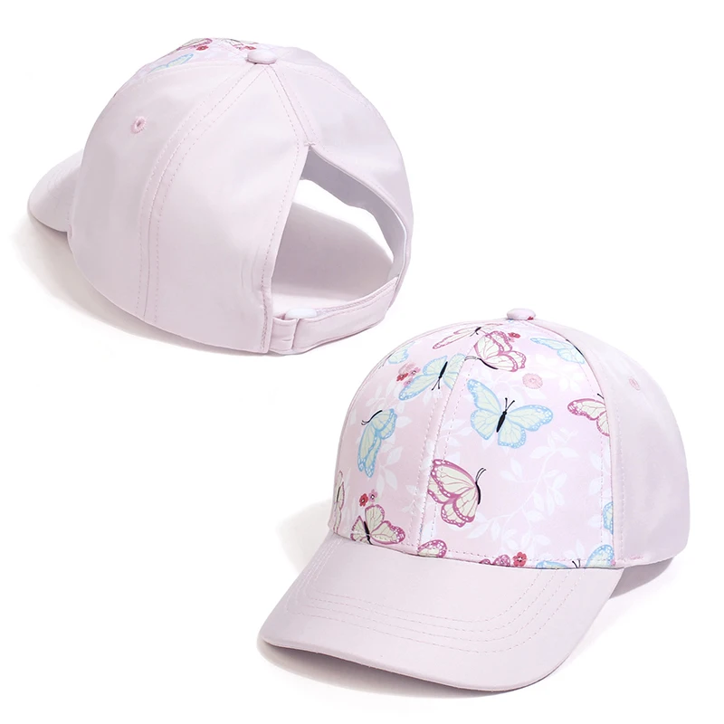 Fashion Candy Color Kids Baseball Cap Sun Protection Boy Girls Hat Adjustable Travel Peaked Caps Hat High Ponytail Kids Boy Hat